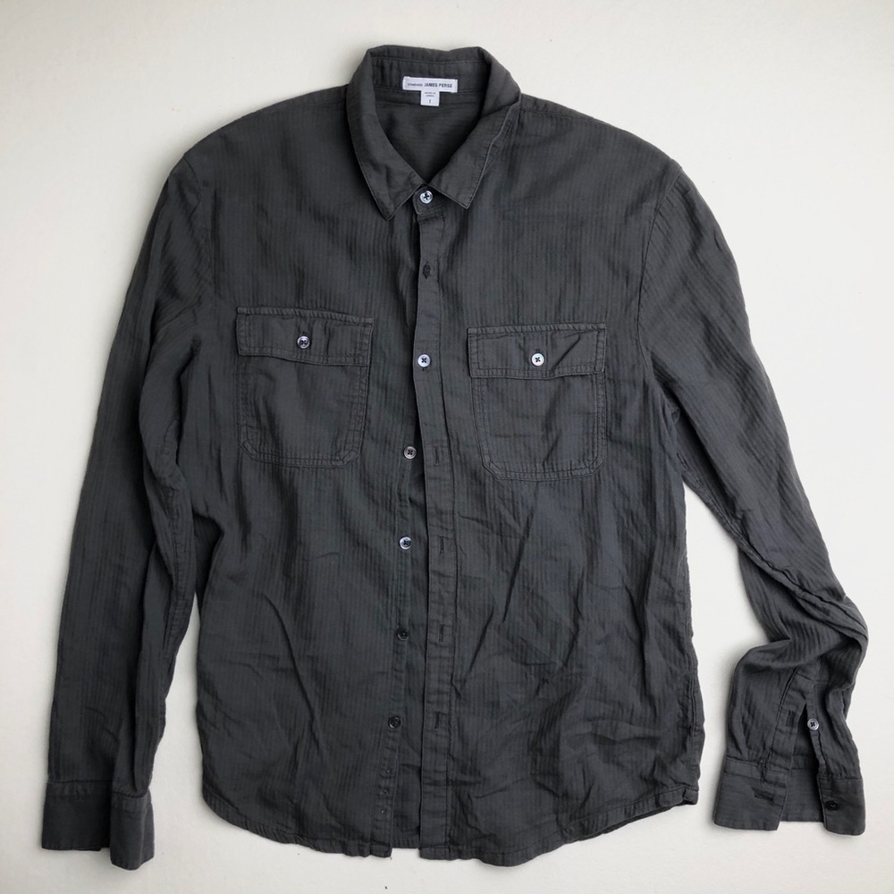 James Perese ✨ Dark Gray Button Down | Sz 1